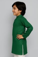 Premium Impoted Cotton Lucknowi Chikankari Kurta for Kids | Baby Boy Pure Cotton Chikankari Kurta Set | Wedding Kurta for Boys - Image 3