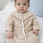 Baby Boy Cotton Jubba Thobe | Arabic Jubba for kids Boy | Arab Sheikh Dress for Baby Boy | Eid & Ramadan Dress for Kids Light beige