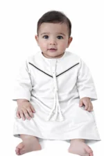 Baby Boy Omani Jubba Thobe | Premium White Cotton Arabic Dress | Kids Islamic Wear for Eid, Namaz & Daily Wear