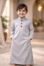ISLIBA Premium Cotton Arabic Jubba Thobe for Boys | Ramadan & Eid Wear | Soft Comfortable Fabric | Hand-Tailored Stitching | Jubba for Baby Boys & Kids